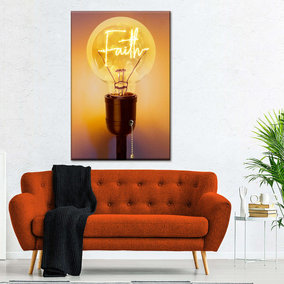 Light Up The Faith Canvas Wall Art - Canvas Religious Wall Art - Christian Wall Decor Living Room
