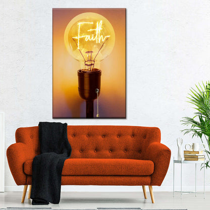 Light Up The Faith Canvas Wall Art - Canvas Religious Wall Art - Christian Wall Decor Living Room