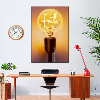 Light Up The Faith Canvas Wall Art - Canvas Religious Wall Art - Christian Wall Decor Living Room