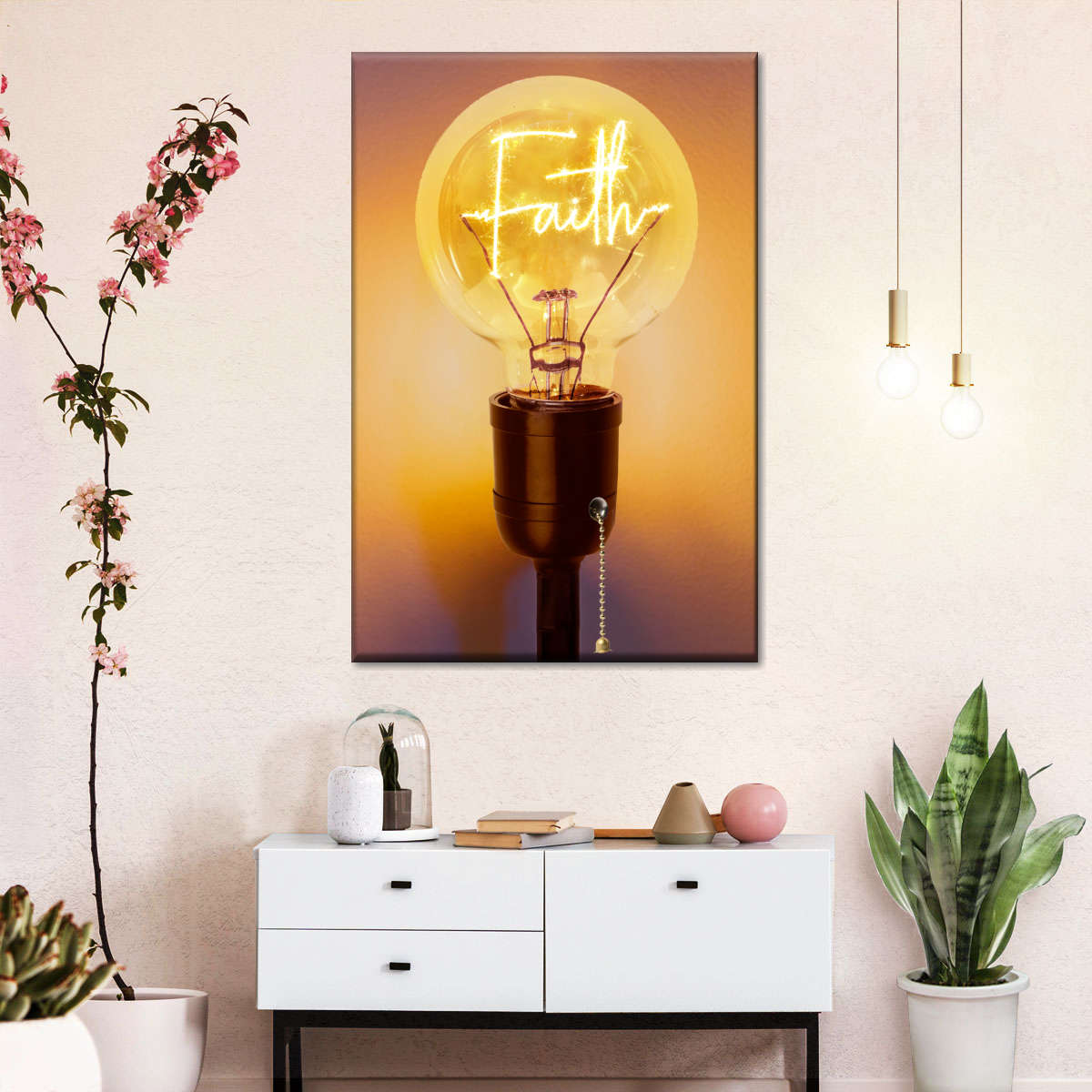 Light Up The Faith Canvas Wall Art - Canvas Religious Wall Art - Christian Wall Decor Living Room