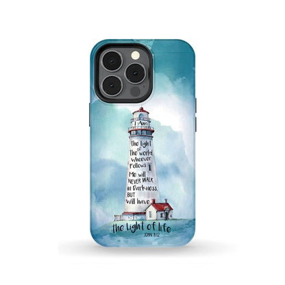 Lighthouse - I Am The Light Of The World John 812 Bible Verse Phone Case - Inspirational Bible Scripture iPhone Cases