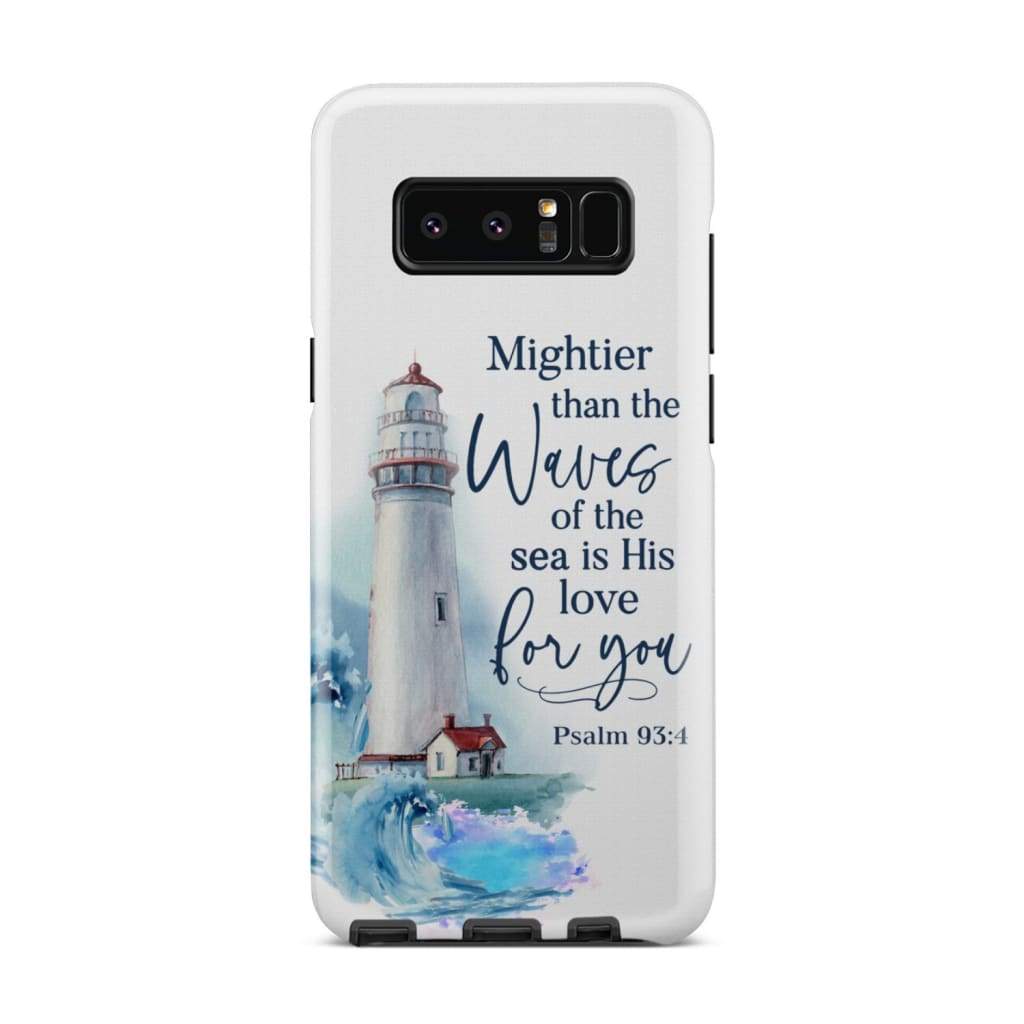 Lighthouse - Mightier Than The Waves Of The Sea Psalm 934 Bible Verse Phone Case - Inspirational Bible Scripture iPhone Cases