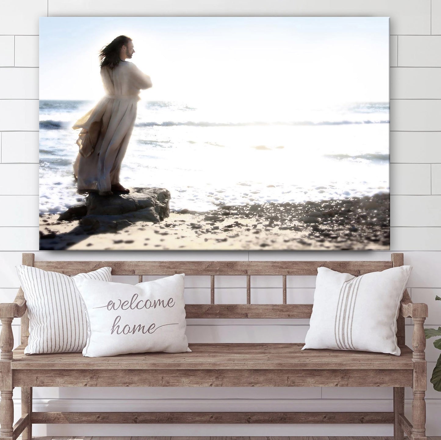 Lighthouse Canvas Wall Art - Jesus Picture - Christian Wall Decor