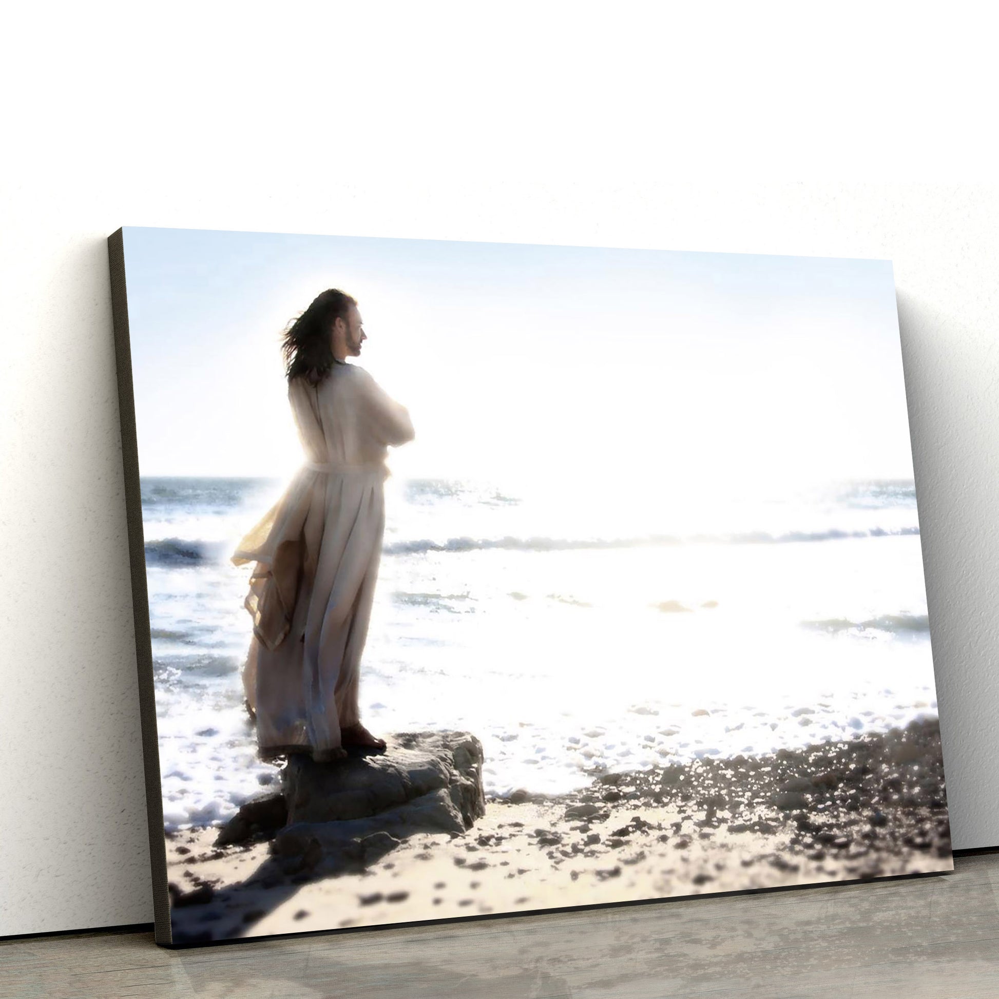 Lighthouse Canvas Wall Art - Jesus Picture - Christian Wall Decor