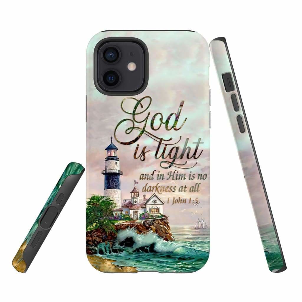 Lighthouse God Is Light And In Him Is No Darkness At All 1 John 15 Bible Verse Phone Case - Scripture Phone Cases - Iphone Cases Christian