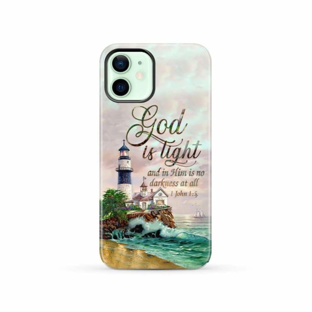Lighthouse God Is Light And In Him Is No Darkness At All 1 John 15 Bible Verse Phone Case - Scripture Phone Cases - Iphone Cases Christian