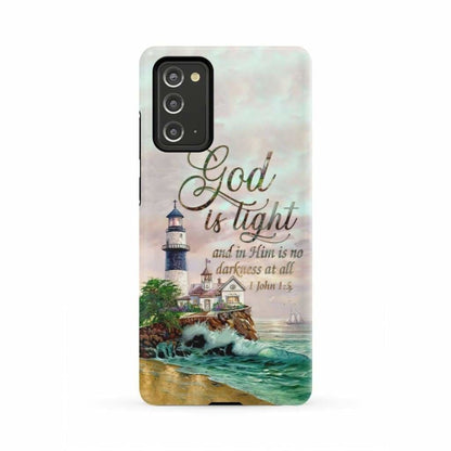 Lighthouse God Is Light And In Him Is No Darkness At All 1 John 15 Bible Verse Phone Case - Scripture Phone Cases - Iphone Cases Christian