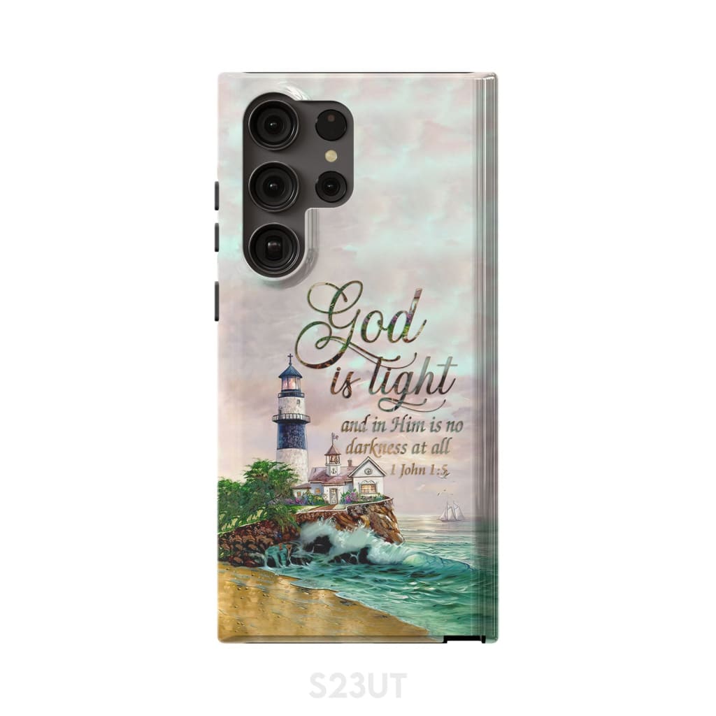 Lighthouse God Is Light And In Him Is No Darkness At All 1 John 15 Bible Verse Phone Case - Scripture Phone Cases - Iphone Cases Christian