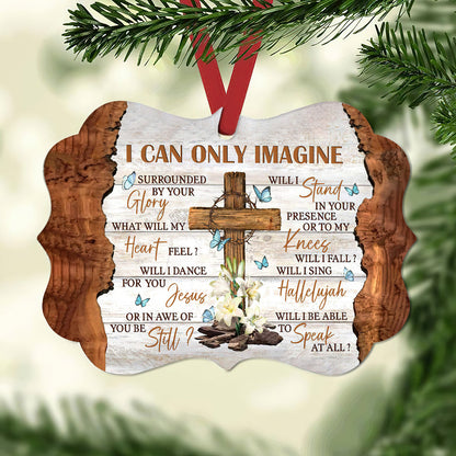 Lily Flower Cross Faith I Can Only Imagine Ornament - Christmas Ornament - Ciaocustom
