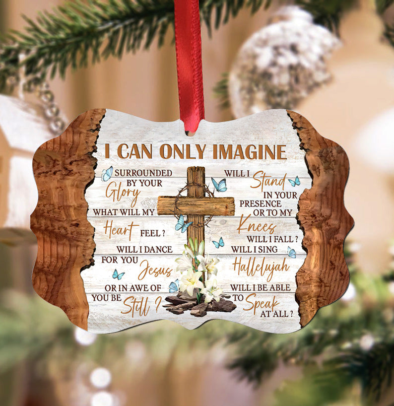 Lily Flower Cross Faith I Can Only Imagine Ornament - Christmas Ornament - Ciaocustom