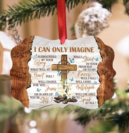 Lily Flower Cross Faith I Can Only Imagine Ornament - Christmas Ornament - Ciaocustom