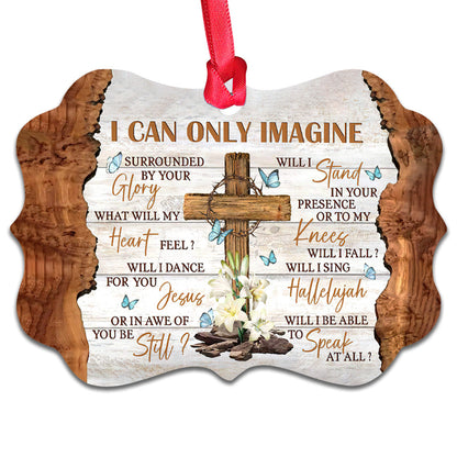 Lily Flower Cross Faith I Can Only Imagine Ornament - Christmas Ornament - Ciaocustom