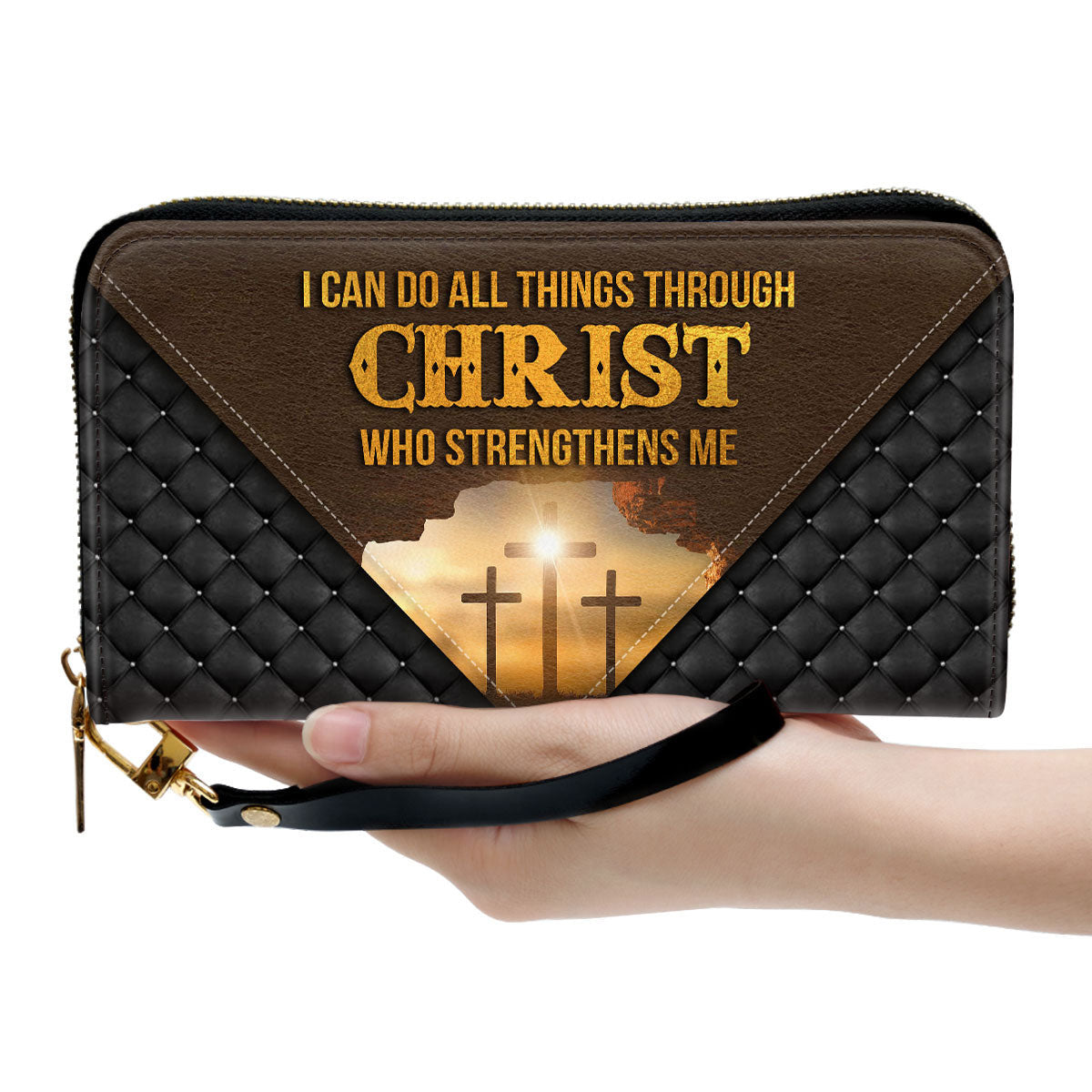 Limited I Can Do All Things Through Christ Clutch Purse For Women - Personalized Name - Christian Gifts For Women