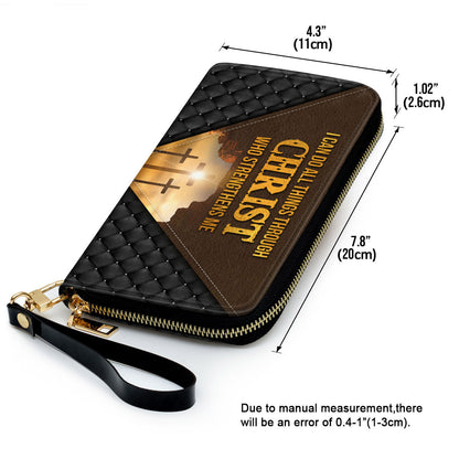 Limited I Can Do All Things Through Christ Clutch Purse For Women - Personalized Name - Christian Gifts For Women