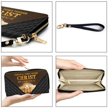 Limited I Can Do All Things Through Christ Clutch Purse For Women - Personalized Name - Christian Gifts For Women