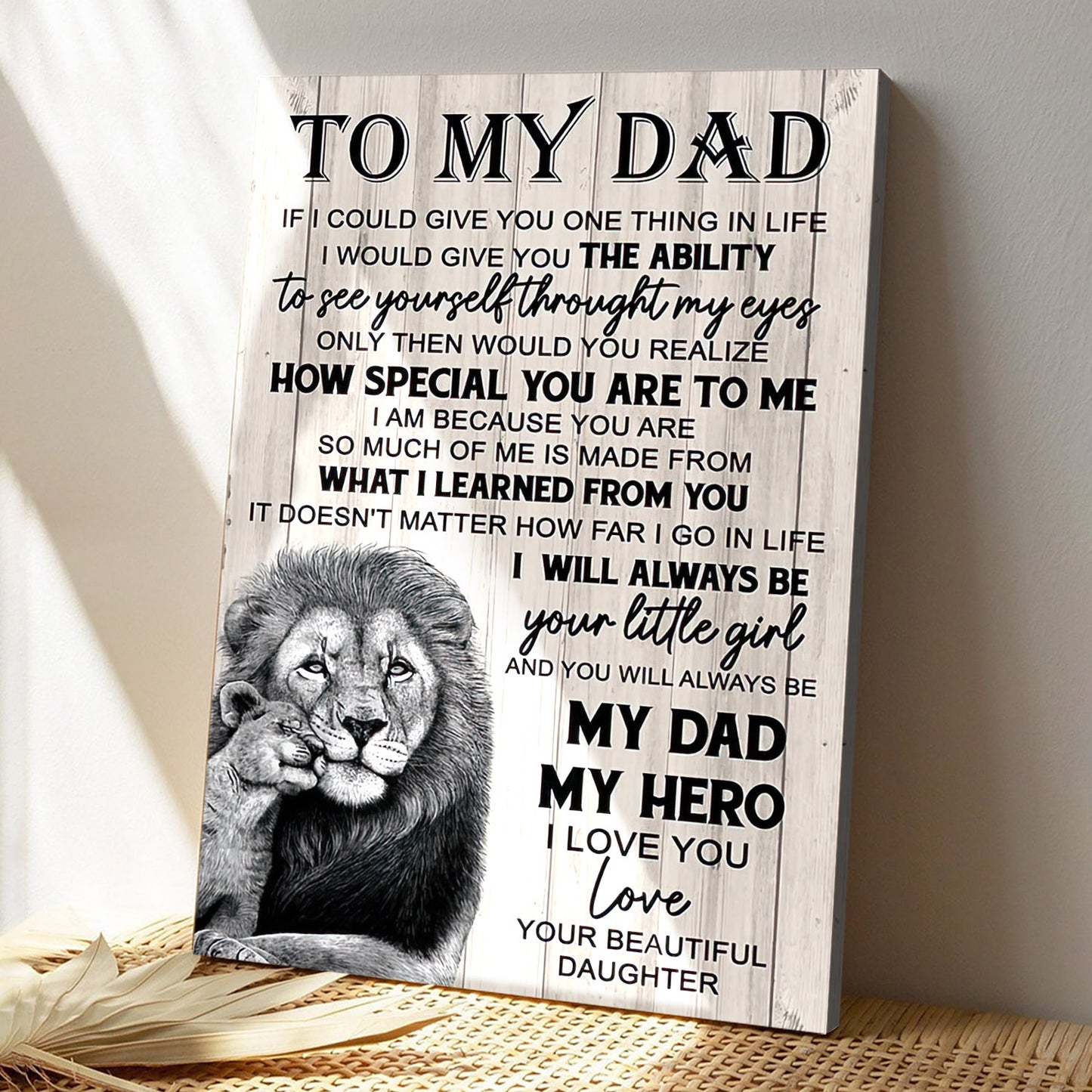Lion Daughter To My Dad - I Will Always Be Your Little Girl - Father's Day Canvas - Best Gift For Fathers Day - Ciaocustom