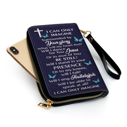 Lion And Butterfly I Can Only Imagine Spiritual Gifts For Women Clutch Purse For Women - Personalized Name - Christian Gifts For Women