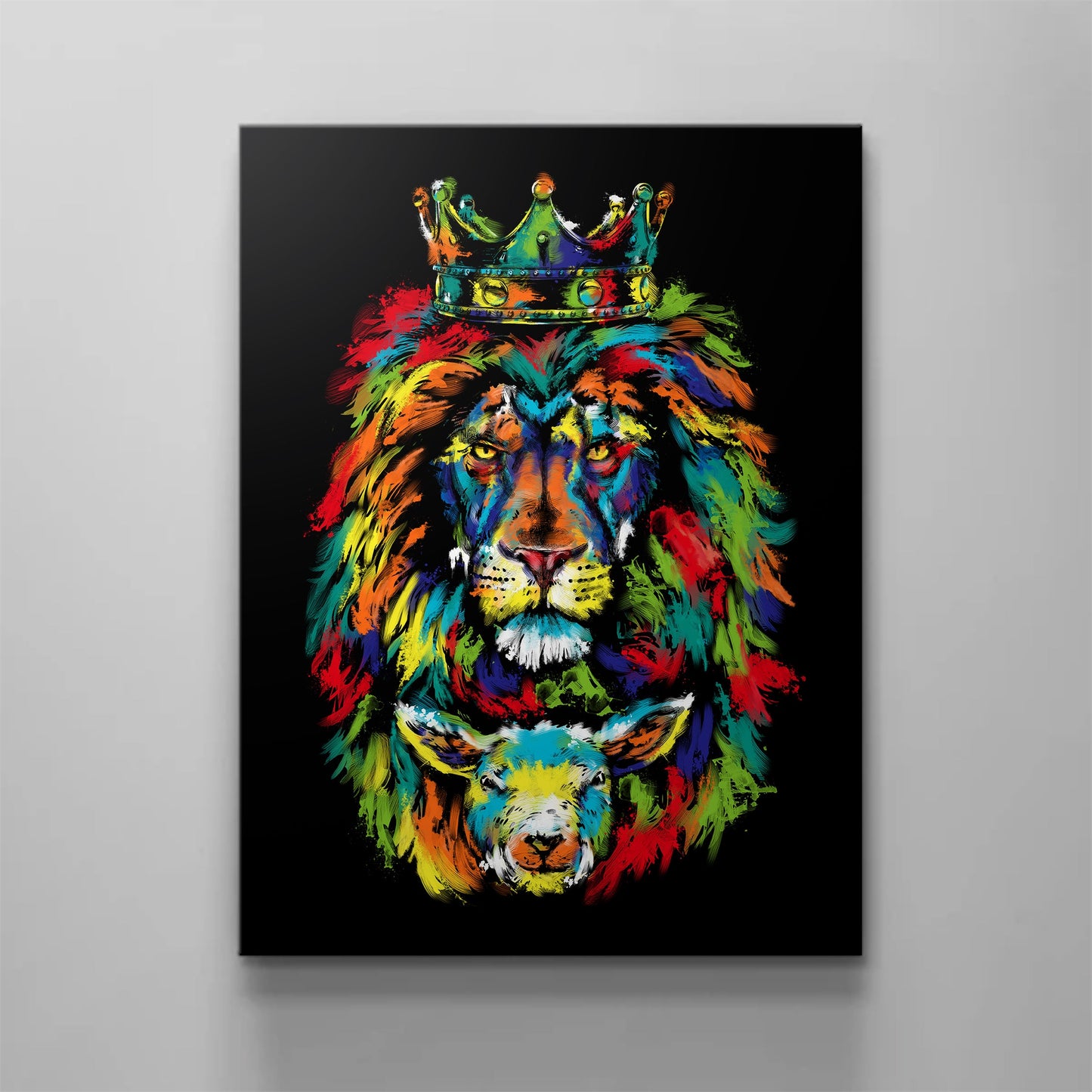 Lion And The Lamb Canvas - Religious Canvas Art - Religious Canvas Art - Christian Canvas Wall Art - Ciaocustom