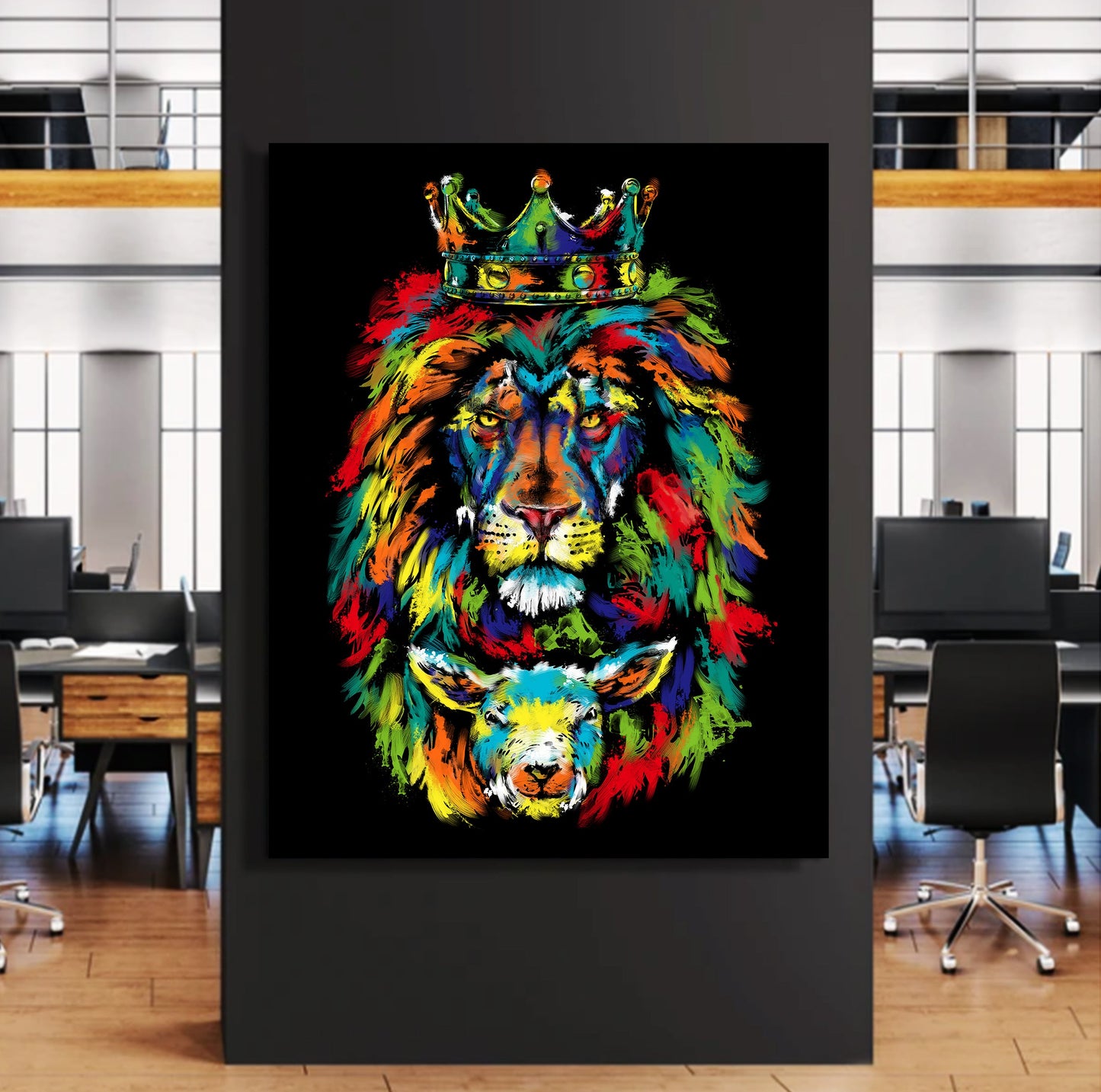 Lion And The Lamb Canvas - Religious Canvas Art - Religious Canvas Art - Christian Canvas Wall Art - Ciaocustom