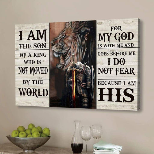 Lion And Warrior Canvas I Am The Son Of A King Wall Art Decor - Religious Wall Decor