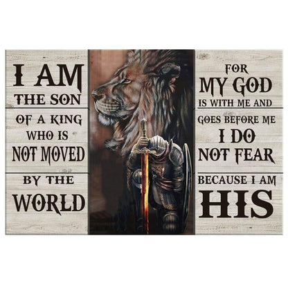 Lion And Warrior Canvas I Am The Son Of A King Wall Art Decor - Religious Wall Decor