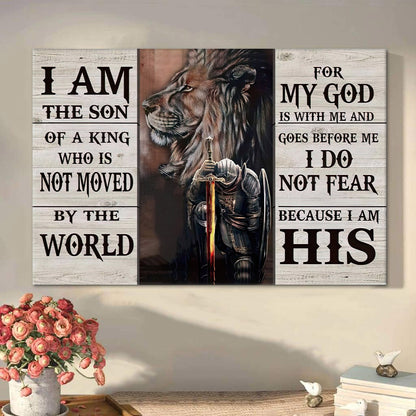 Lion And Warrior Canvas I Am The Son Of A King Wall Art Decor