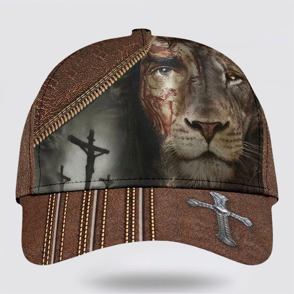 Lion Crucifixion Of Jesus Classic Hat All Over Print - Christian Hats for Men and Women