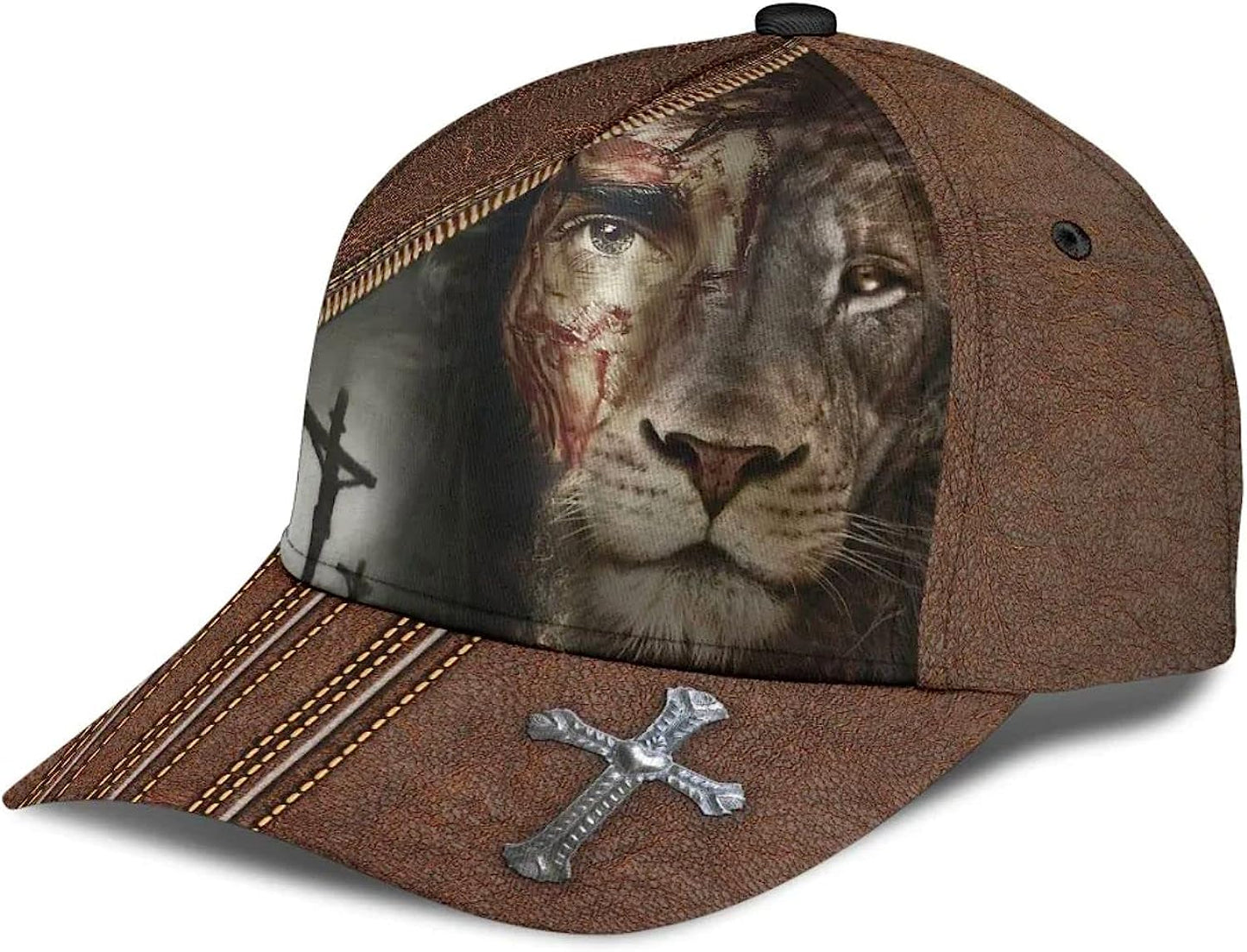 Lion Crucifixion Of Jesus Classic Hat All Over Print - Christian Hats for Men and Women