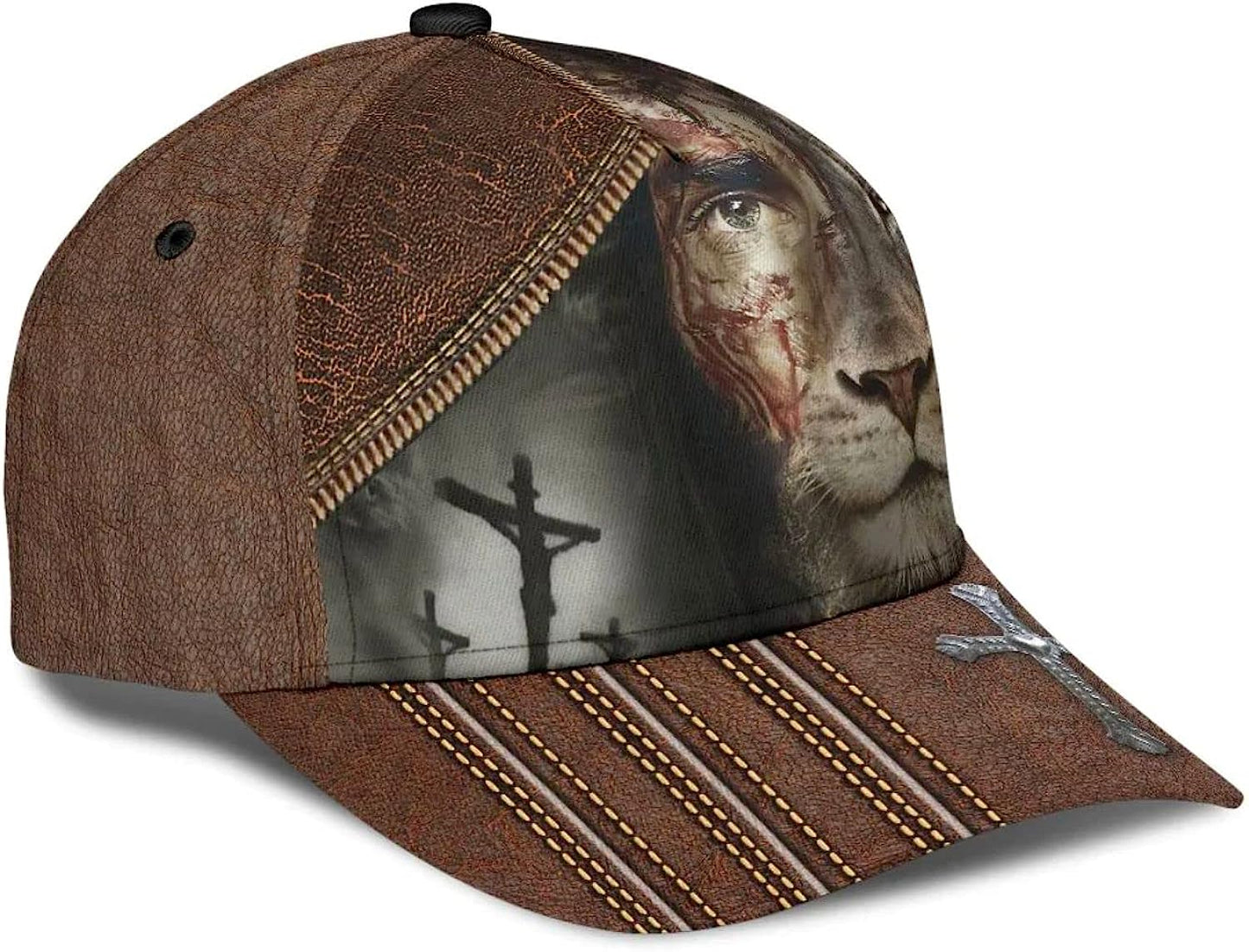 Lion Crucifixion Of Jesus Classic Hat All Over Print - Christian Hats for Men and Women