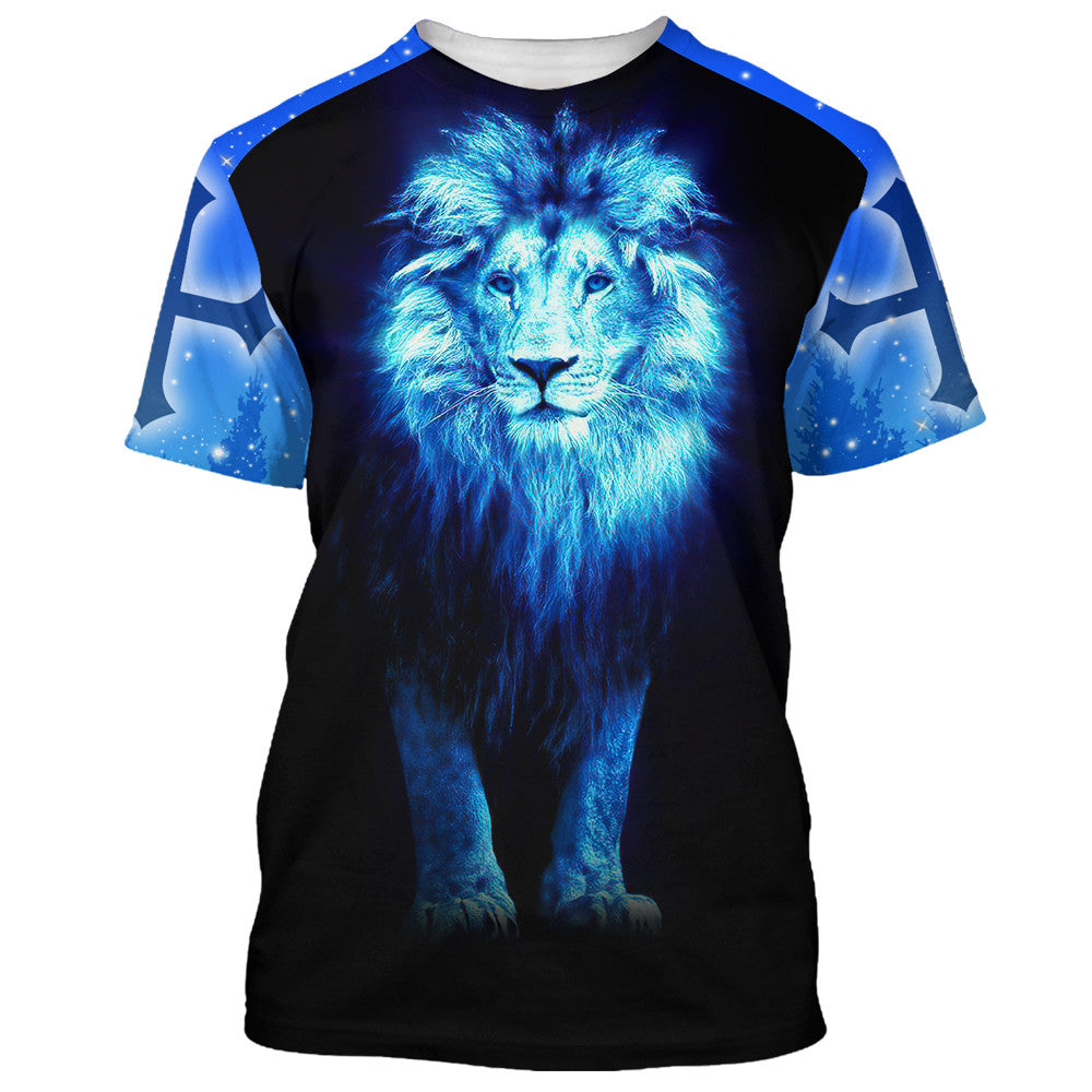 Lion Faith Is Seeing Light With Your Heart 3d T-Shirts - Christian Shirts For Men&Women