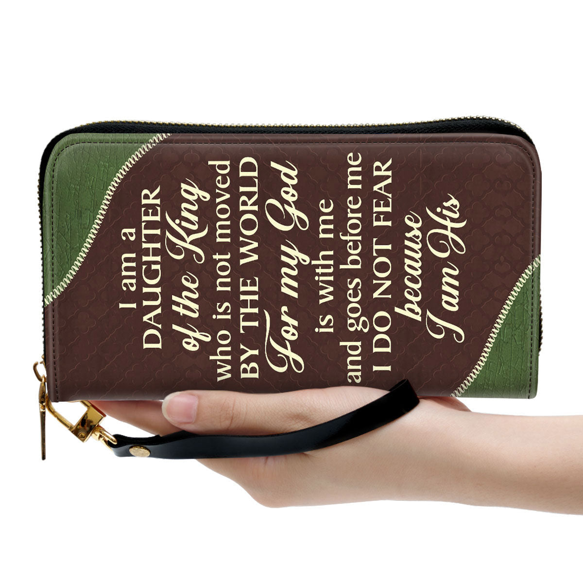 Lion I Am A Daughter Of The King Inspirational Gifts For Women Clutch Purse For Women - Personalized Name - Christian Gifts For Women