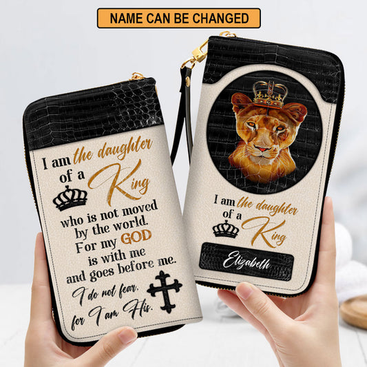 Lion I Am The Daughter Of A King Gifts For Religious Women Clutch Purse For Women - Personalized Name - Christian Gifts For Women