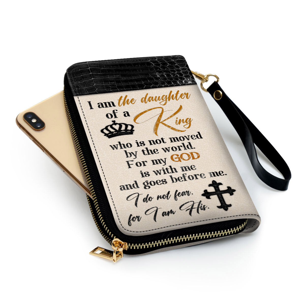 Lion I Am The Daughter Of A King Gifts For Religious Women Clutch Purse For Women - Personalized Name - Christian Gifts For Women