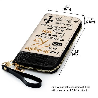 Lion I Am The Daughter Of A King Gifts For Religious Women Clutch Purse For Women - Personalized Name - Christian Gifts For Women