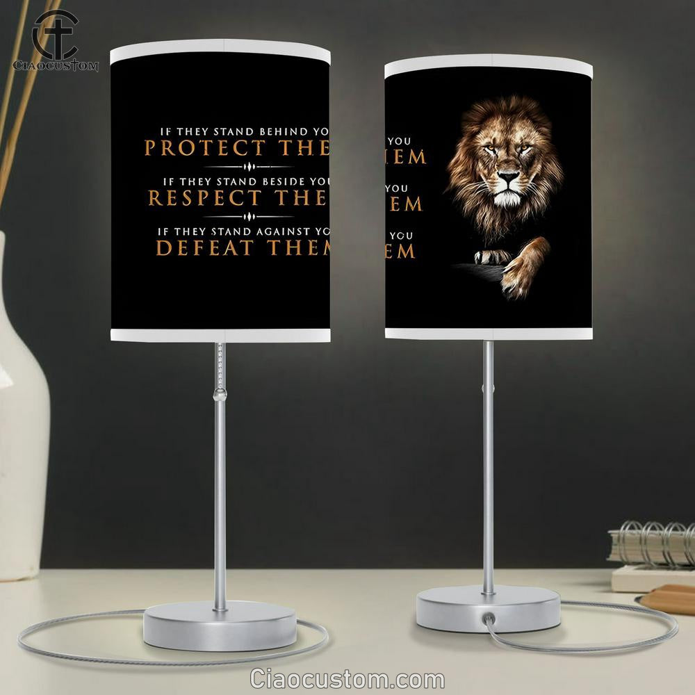 Lion If They Stand Behind You, Protect Them Table Lamp Art - Lion Table Lamp Room Decor