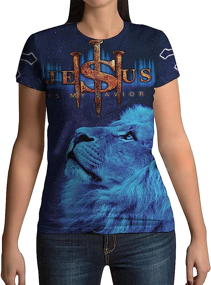 Lion Jesus Is My Savior Way Maker All Over Printed 3D T Shirt - Christian Shirts for Men Women