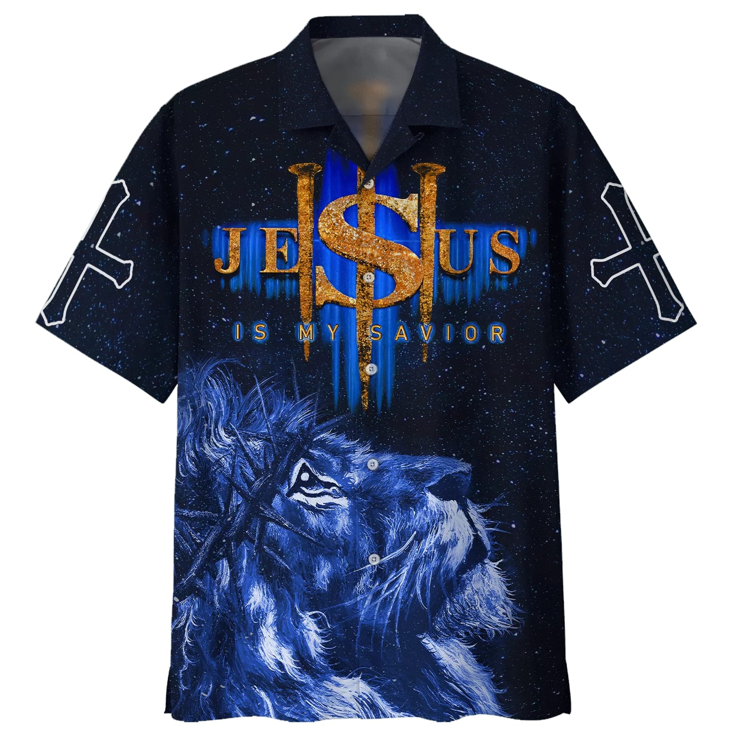 Lion Jesus One Nation Under God Hawaiian Shirt - Best Hawaiian Shirts - Christian Hawaiian Shirt