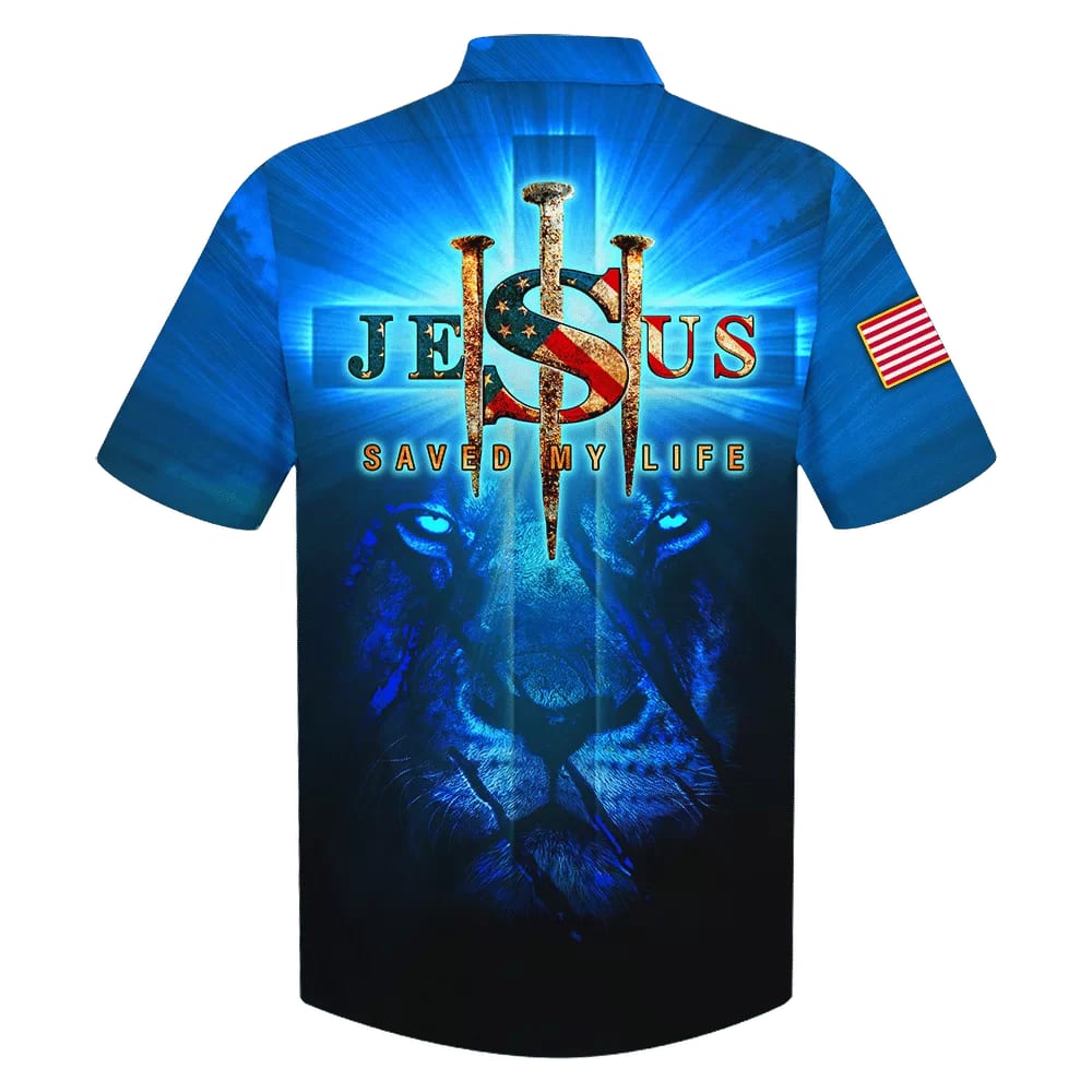 Lion Jesus Saved My Life Hawaiian Shirt - Best Hawaiian Shirts - Christian Hawaiian Shirt