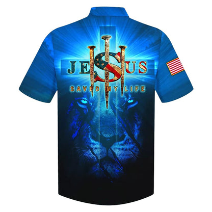 Lion Jesus Saved My Life Hawaiian Shirt - Best Hawaiian Shirts - Christian Hawaiian Shirt