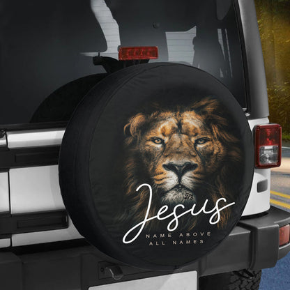Lion Jesus Spare Tire Cover Jesus Name Abobe All Names Christian Gift - Jesus Gift Spare Tire Cover