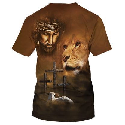 Lion Lamb Jesus 3D All Over Printed Shirt for Men and Women