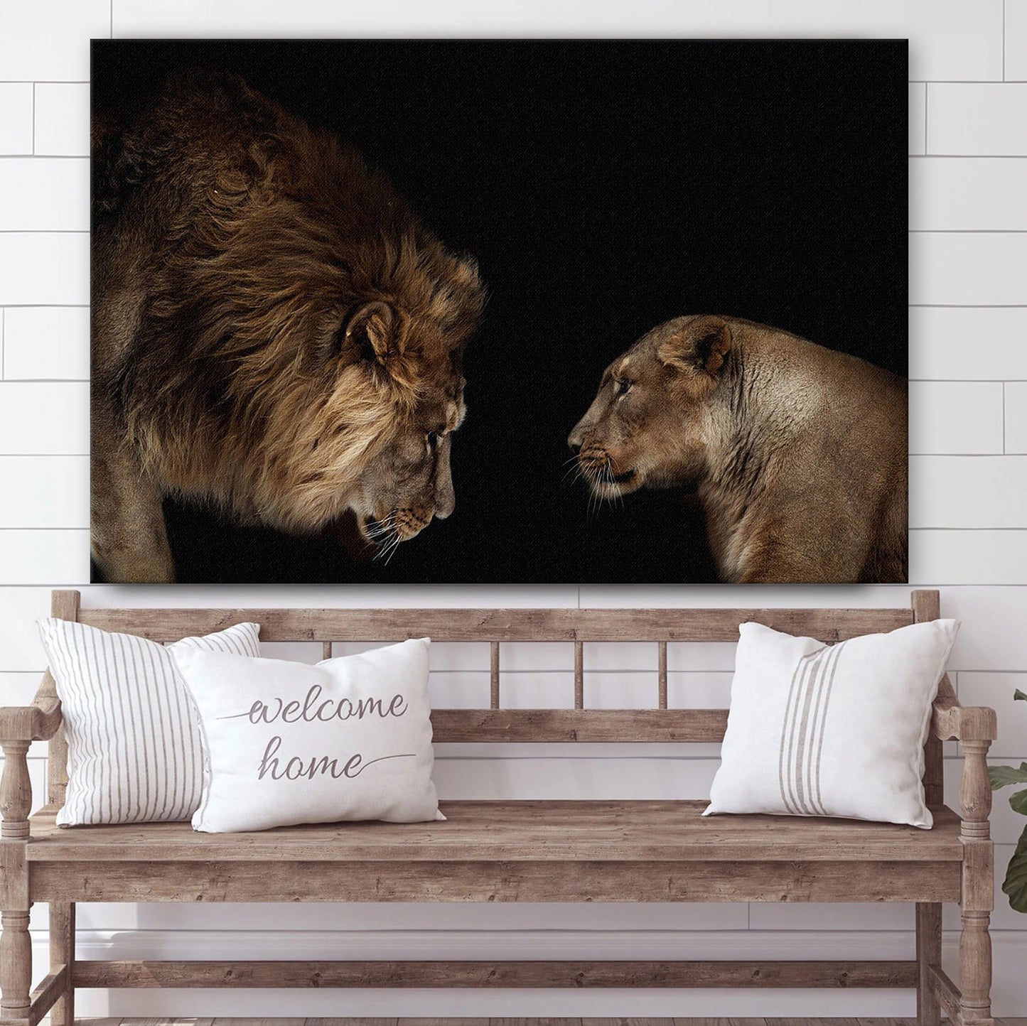 Lion Lioness Tempered Glass Or Canvas - Canvas Picture - Jesus Canvas Pictures - Christian Wall Art