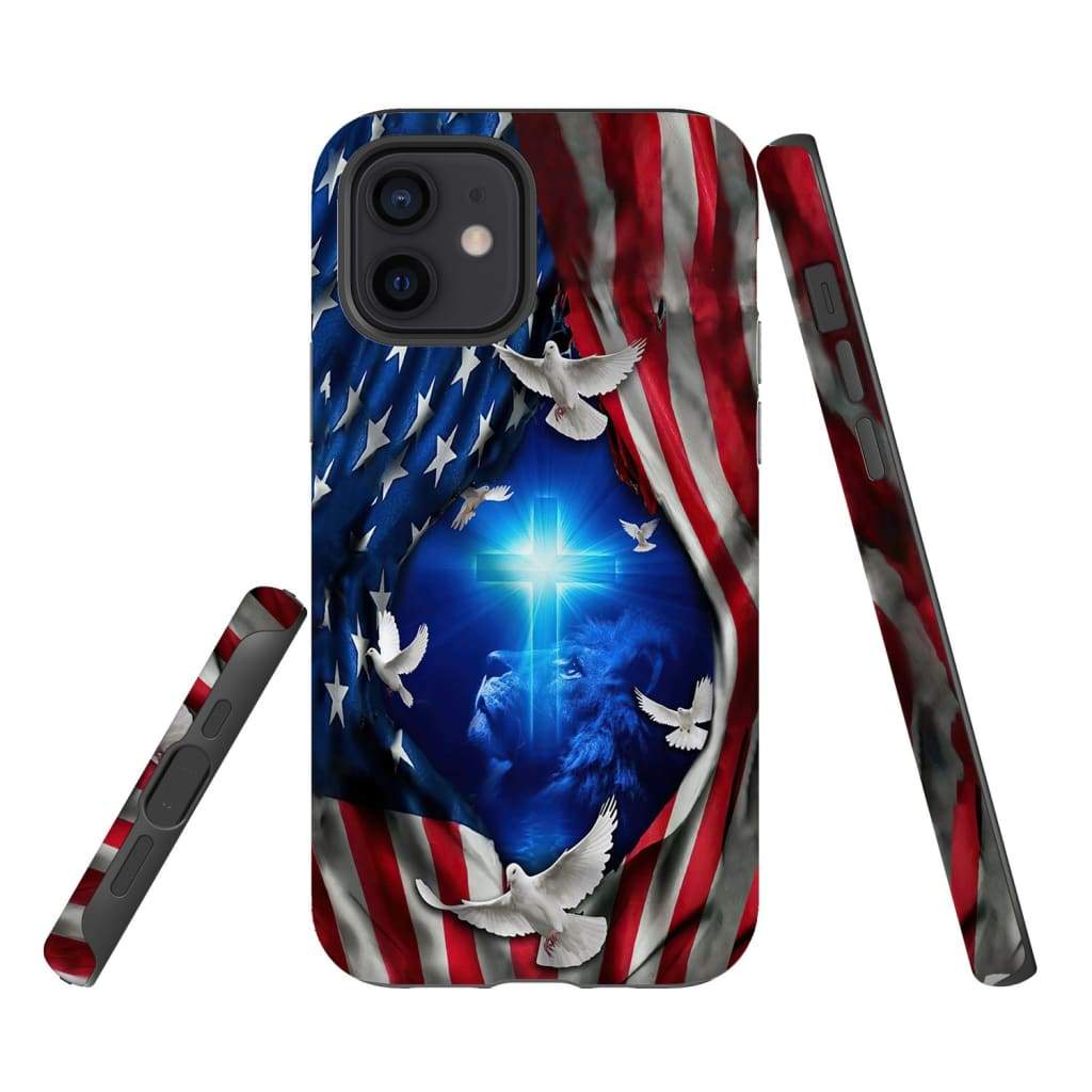 Lion Of Judah American Flag Of Faith Phone Case - Scripture Phone Cases - Iphone Cases Christian