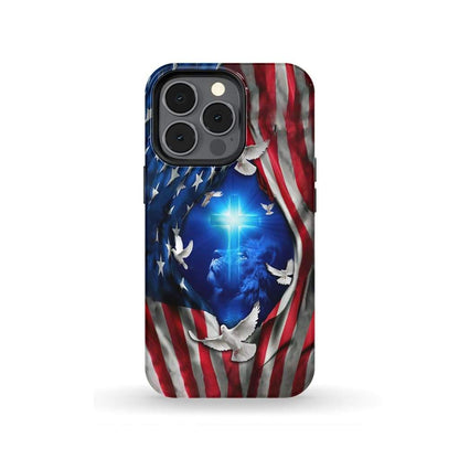 Lion Of Judah American Flag Of Faith Phone Case - Scripture Phone Cases - Iphone Cases Christian