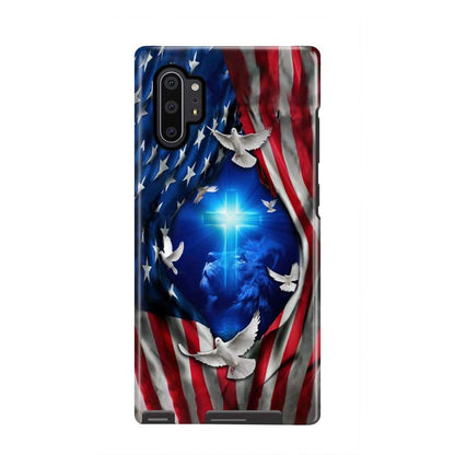 Lion Of Judah American Flag Of Faith Phone Case - Scripture Phone Cases - Iphone Cases Christian
