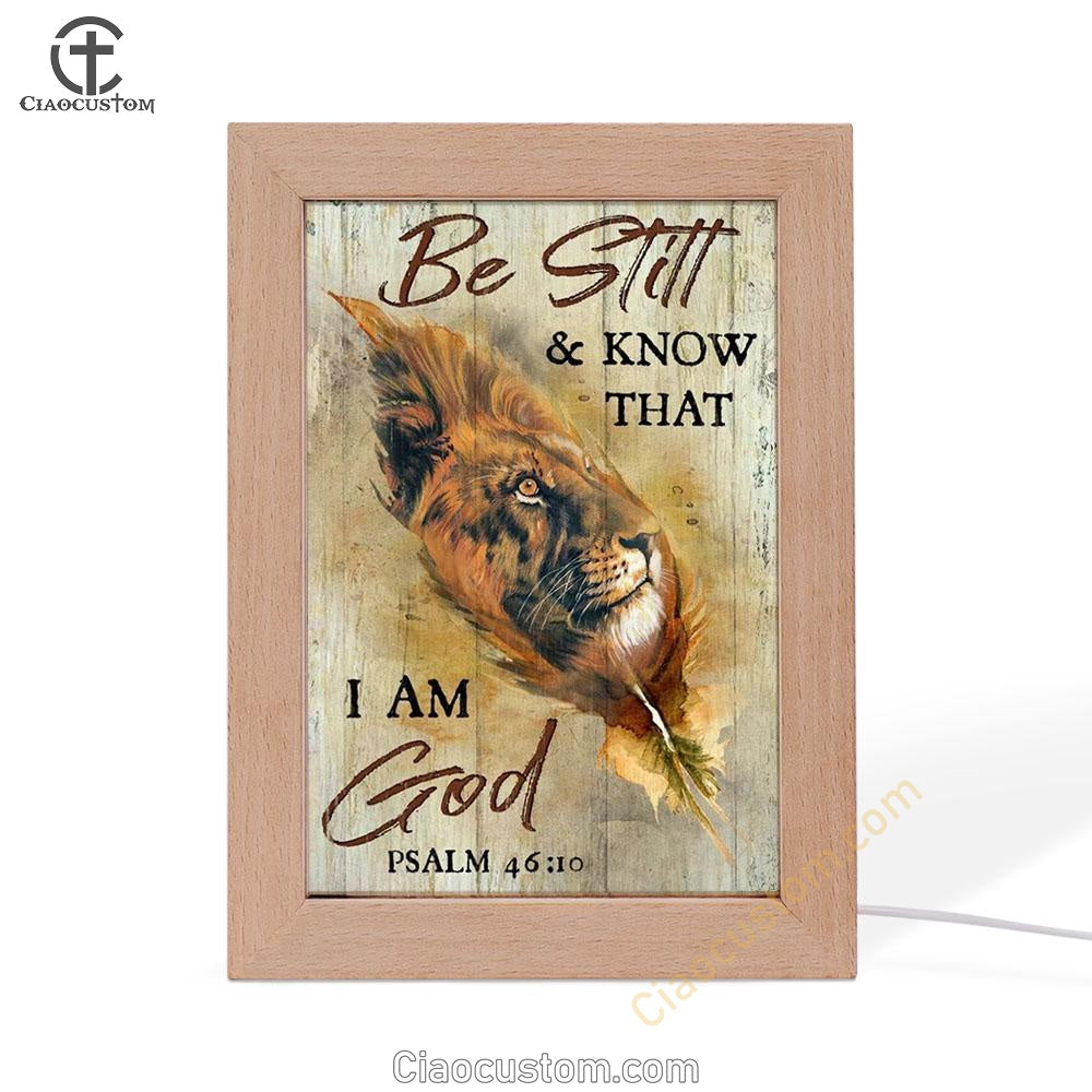 Lion Of Judah, Awesome Leaf, Be Still And Know That I Am God Frame Lamp