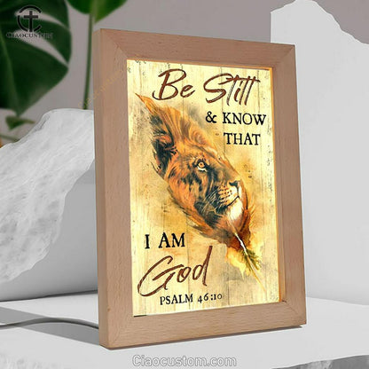 Lion Of Judah, Awesome Leaf, Be Still And Know That I Am God Frame Lamp