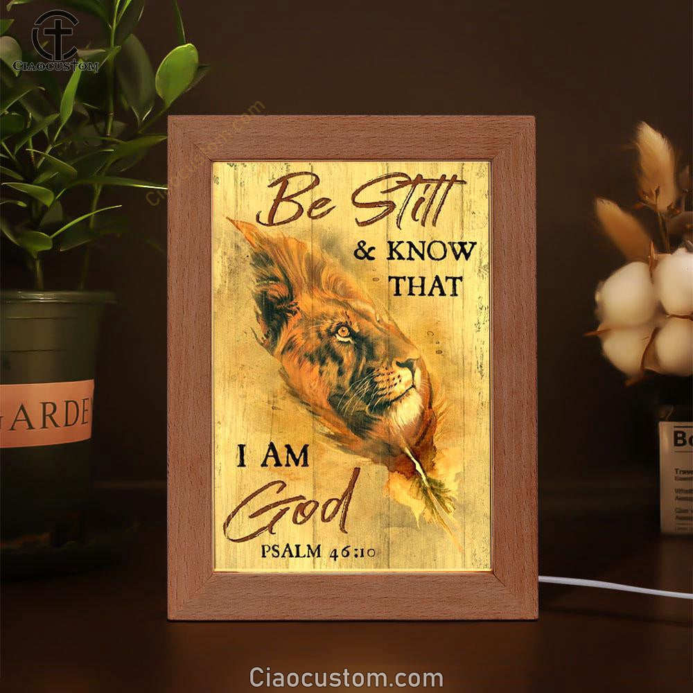 Lion Of Judah, Awesome Leaf, Be Still And Know That I Am God Frame Lamp