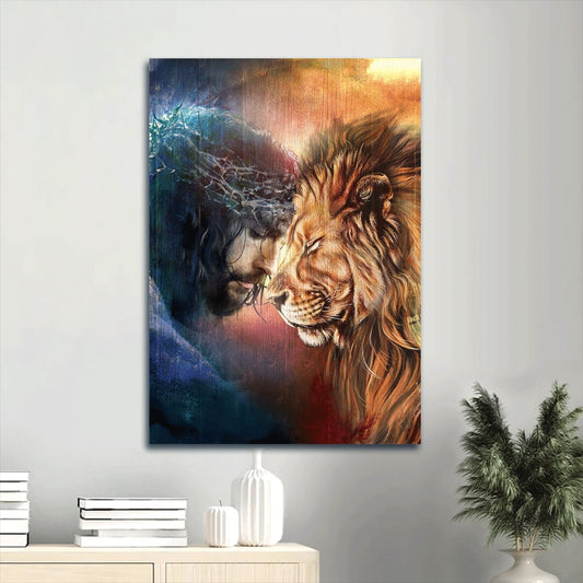 Lion Of Judah Canvas - Jesus And Lion Canvas Wall Art - Jesus Lion Pictures - Christian Gift