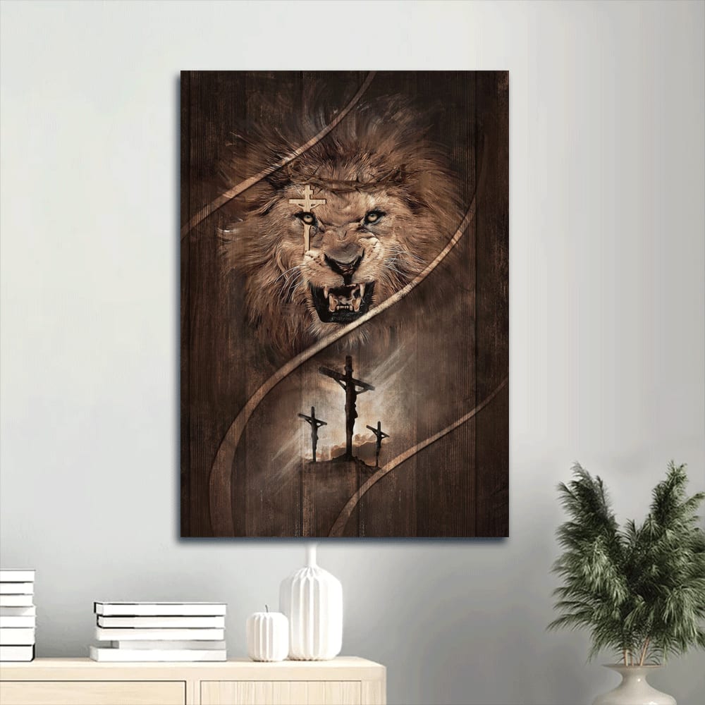 Lion Of Judah Canvas Wall Art - Lion Portrait Canvas - Gift For Christian